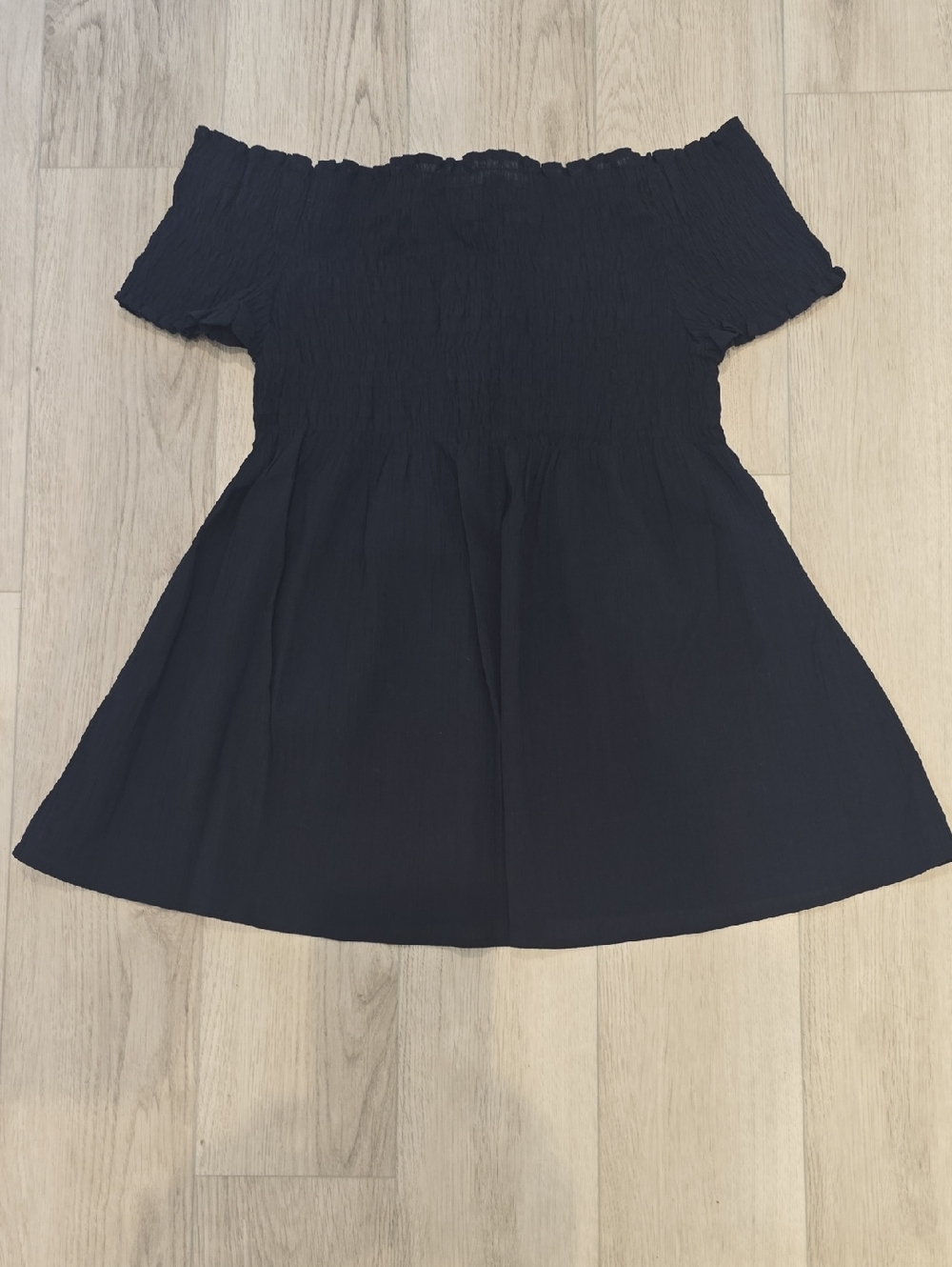 Vintage Lane Bryant Black Off-the-Shoulder Smocked Casual Top Size 14/16